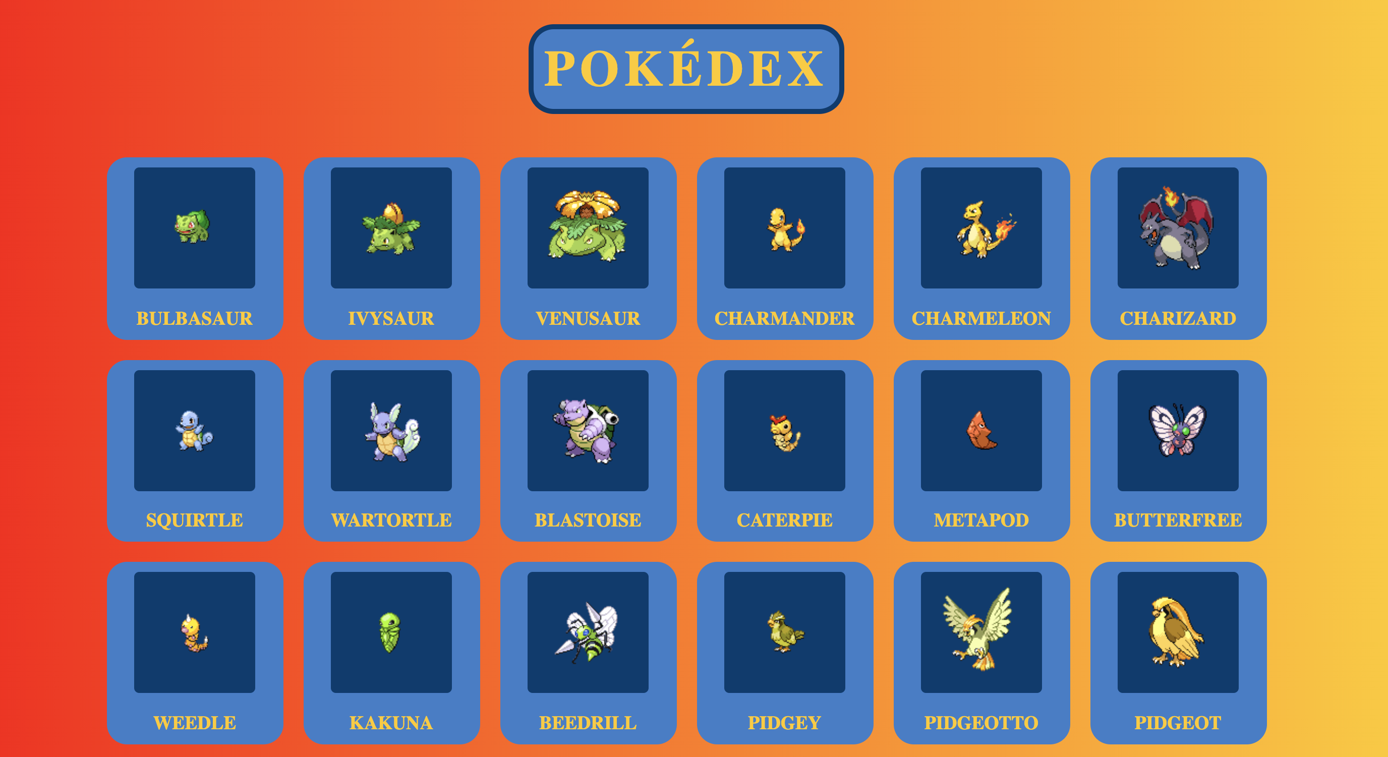 PokeDex API Project Screenshot